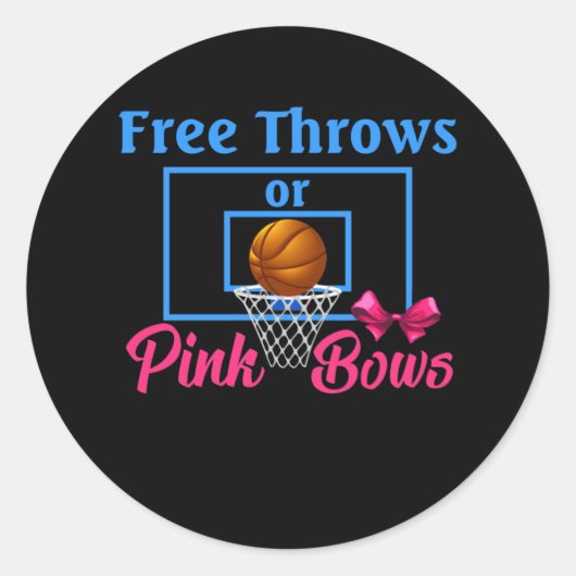 Sticker Rond Libre Throws ou Pink Bows Genre Reveal Designs (Devant)