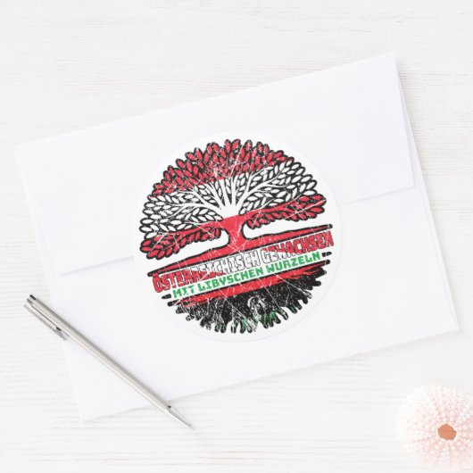 Sticker Rond Libye Libyen Autrichien Baum (Enveloppe)