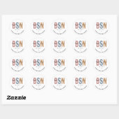 Sticker Rond Licence BSN en sciences infirmières sur mesure (Feuille)