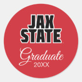 Sticker Rond Licence de l'Université d'État de Jacksonville (Devant)