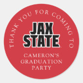 Sticker Rond Licence de l'Université d'État de Jacksonville (Devant)