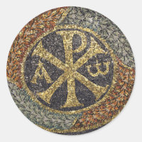 L'icône grecque de la mosaïque byzantine Chi Rho