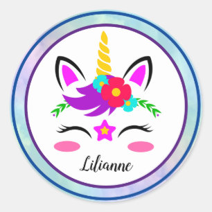 Sticker Rond Licorne