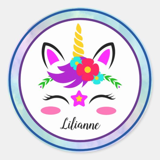 Sticker Rond Licorne (Devant)