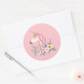 Sticker Rond Licorne (Enveloppe)