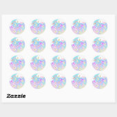 Sticker Rond licorne (Feuille)
