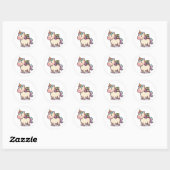 Sticker Rond Licorne Bibliophile (Feuille)