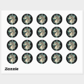Sticker Rond licorne blanche (Feuille)