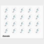 Sticker Rond licorne blanche (Feuille)