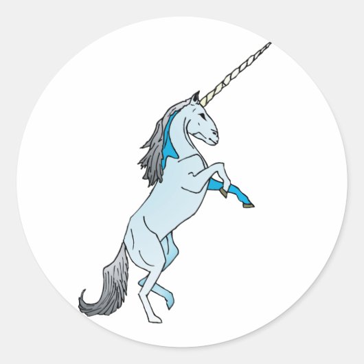 Sticker Rond licorne blanche (Devant)