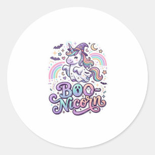 Sticker Rond Licorne Boo-licorne Vecteur Premium Conception Vec
