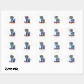 Sticker Rond licorne de bébé (Feuille)
