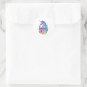 Sticker Rond Licorne de la grotte de cristal magique (1) (Sac)