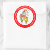 Sticker Rond licorne de Noël mignonne (Sac)