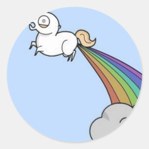 Sticker Rond Licorne de péter