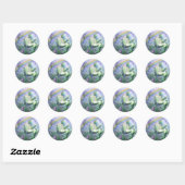 Sticker Rond licorne et papillons (Feuille)