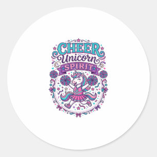 Sticker Rond Licorne Joie Esprit Licorne Coloré POD Artwork_