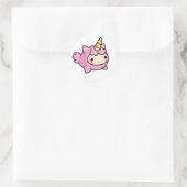 Sticker Rond Licorne Kawaii (Sac)