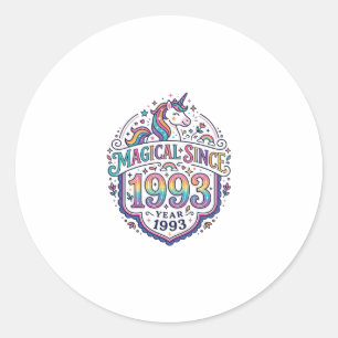 Sticker Rond Licorne Magique Depuis Année Tendance Impression à