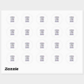 Sticker Rond Licorne Mathicorne Mode Charmant Fond Blanc D (Feuille)