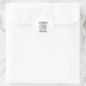 Sticker Rond Licorne Mathicorne Mode Charmant Fond Blanc D (Sac)