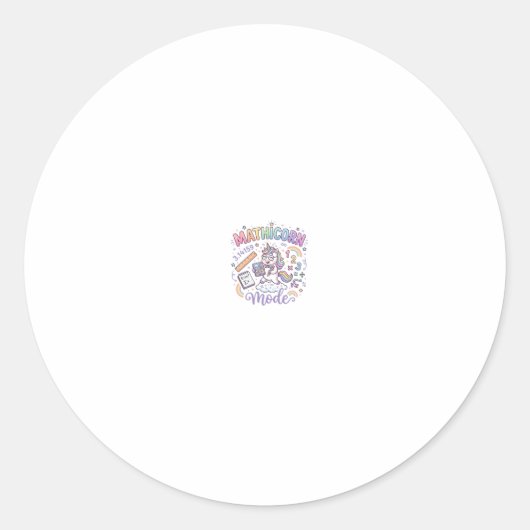 Sticker Rond Licorne Mathicorne Mode Conception de typographie (Devant)