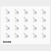 Sticker Rond Licorne non binaire (Feuille)