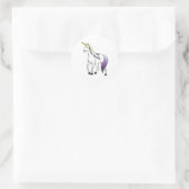 Sticker Rond Licorne non binaire (Sac)