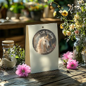 Sticker Rond Licorne Pégase Enchantée à Mane Rose Fantastique F