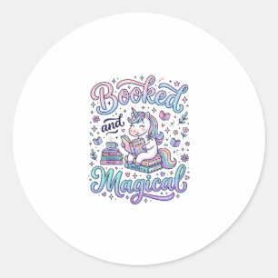 Sticker Rond Licorne Réservée et Idée de Cadeau Magique Typogra