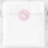 Sticker Rond Licorne rose (Sac)