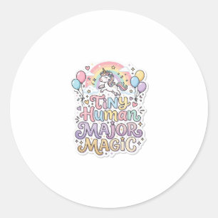 Sticker Rond Licorne Tiny Human Major Magic Premium Vector Vect