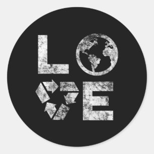 Sticker Rond Liebe Jour des terres 90s Enfants Recyclés Vintage