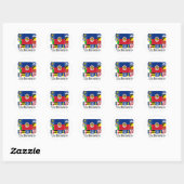 Sticker Rond Liechtenstein et ses drapeaux de la Gemeinde (Feuille)