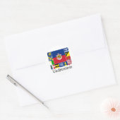 Sticker Rond Liechtenstein et ses drapeaux de la Gemeinde (Enveloppe)