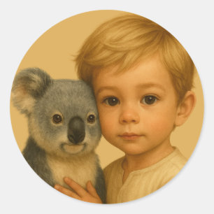 Sticker Rond Lien de la nature et de l'innocence (Koala)