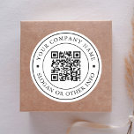 Sticker Rond Lien du site Web Code QR Nom commercial minimal<br><div class="desc">Simple autocollant d'entreprise avec votre lien de site Web de code QR. Pour une personnalisation plus avancée de cette conception,  cliquez sur le BOUTON OUTIL DESIGN BLEU ci-dessus ! Des articles correspondants sont également disponibles.</div>