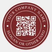 Sticker Rond Lien du site Web Code QR Nom commercial minimal Ro (Devant)