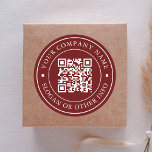 Sticker Rond Lien du site Web Code QR Nom commercial minimal Ro<br><div class="desc">Simple autocollant d'entreprise avec votre lien de site Web de code QR. Pour une personnalisation plus avancée de cette conception,  cliquez sur le BOUTON OUTIL DESIGN BLEU ci-dessus ! Des articles correspondants sont également disponibles.</div>