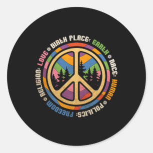 Sticker Rond Lieu de naissance Terre Race Politique humaine Lib