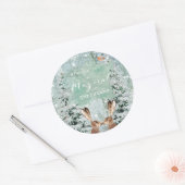 Sticker Rond lièvres des bois vacances d'hiver (Enveloppe)