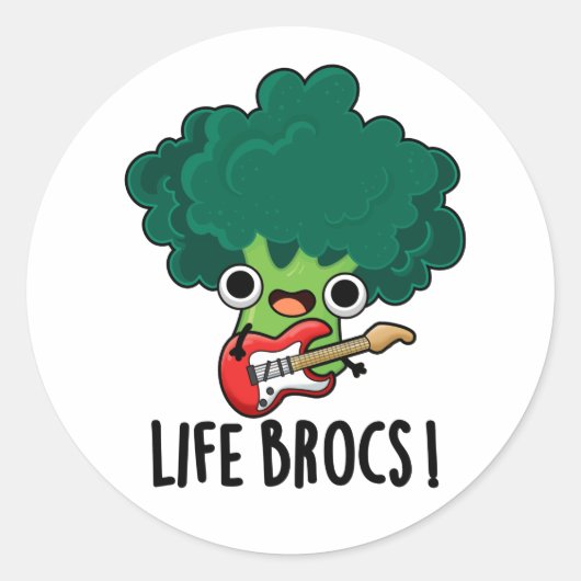 Sticker Rond Life Brocs Funny Veggie Brocoli Pun (Devant)
