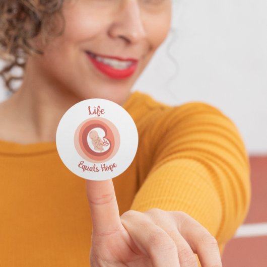 Sticker Rond Life Equals Hope – Pro-Life Awareness