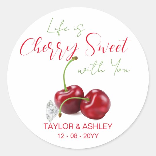 Sticker Rond Life Is Cherry Sweet (Devant)