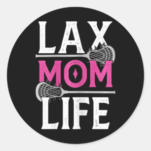 Sticker Rond Life Mom Lacrosse Lacrosse Lecteur Lax Fille Son S