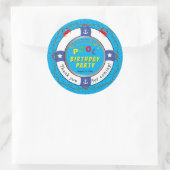 Sticker Rond Life Preserver Boy Birthday Pool Party (Sac)