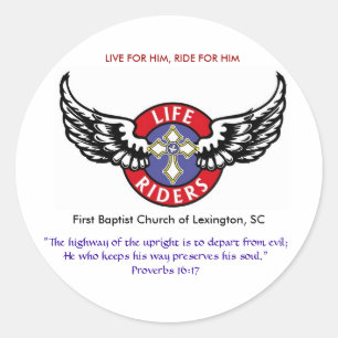 Sticker Rond Life Riders, logo 3, LIVE FOR HIM, RIDE FOR...