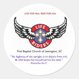 Sticker Rond Life Riders, logo 3, LIVE FOR HIM, RIDE FOR...