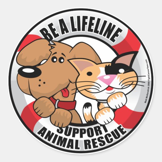 Sticker Rond Lifeline : Support Secourt Amimal (Devant)