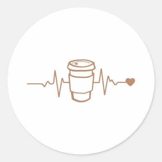 Sticker Rond Lifine De Café, Pour Les Amateurs De Café (Devant)